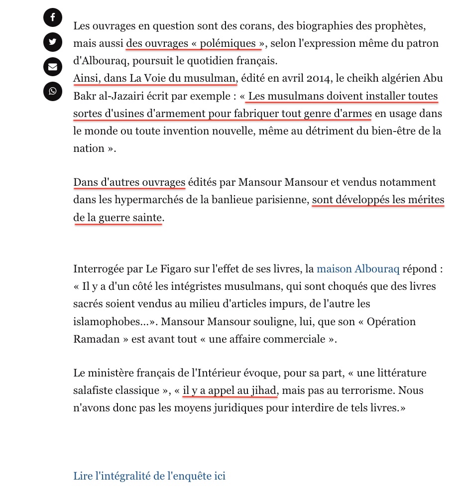 denisedetralala's tweet photo. L'éditeur libanais #Albouraq est déjà connu pour avoir suscité la polémique en France avec son "Opération Ramadan" en 2014. Une pétition avait été lancée pour interdire ses livres. Il édite notamment "La voie du musulman", un "guide du bon djihadiste" 🤨 https://t.co/ALxIxcIYim https://t.co/wscGaAFgD2