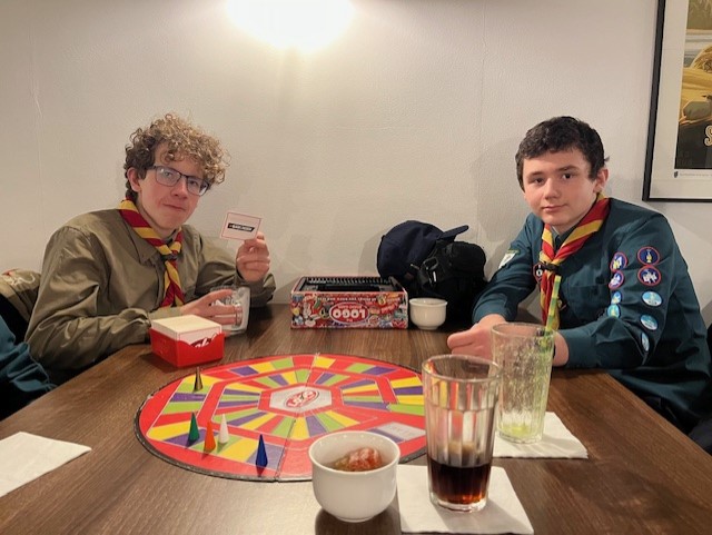 28thBathampton's tweet photo. Our Scouts enjoyed a thrilling evening at @ThirstyMeeples recently.
Fuelled by cake and sweets the Scouts competed against each other with a selection of familiar and new games.
Expert advise from the staff helped choose the games and adjudicated - the Scouts had a great time! https://t.co/uRDblWO4s6
