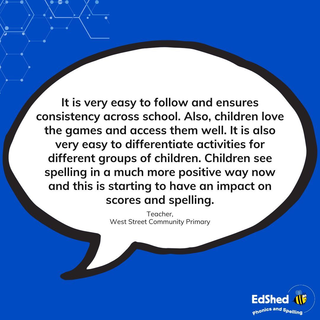 ❤😍 More fantastic feedback! 🥰❤

🐝🧠 If you want a consistent approach to teaching key English language skills across your school, sign up at buff.ly/3wCQvzJ

#teachers #teachertwitter #zateachers #phonics #spelling #phonicsresources #spellingresources