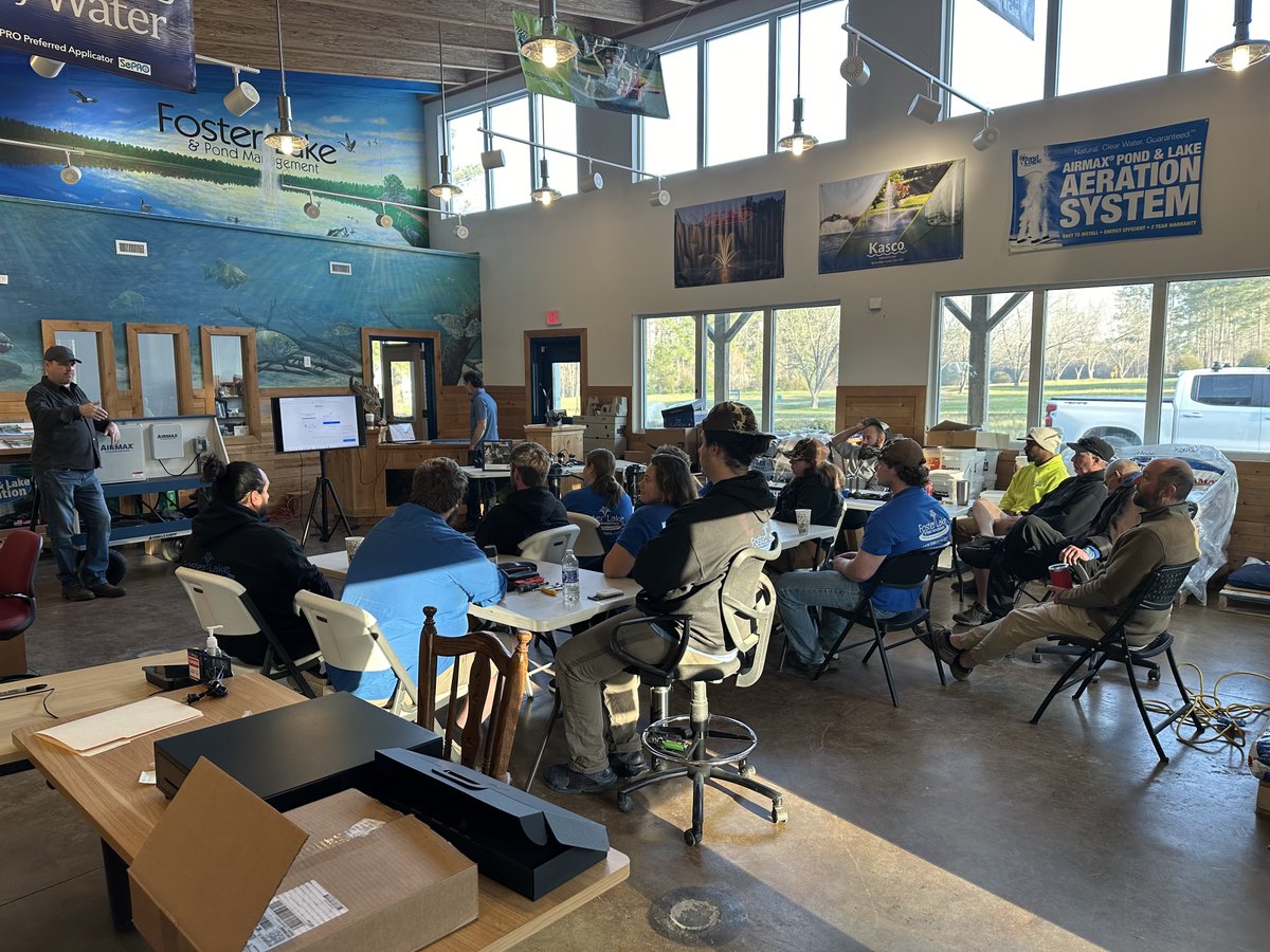 FosterLake's tweet photo. Our team is getting some valuable in-house training from Airmax today. Big thanks to Marty and Scott for sharing their expertise! 
#FosterLake #TrainingDay #learningandgrowing #teamworkmakesthedreamwork #makingasplash #fountainofknowledge https://t.co/4dD4z2OAK3