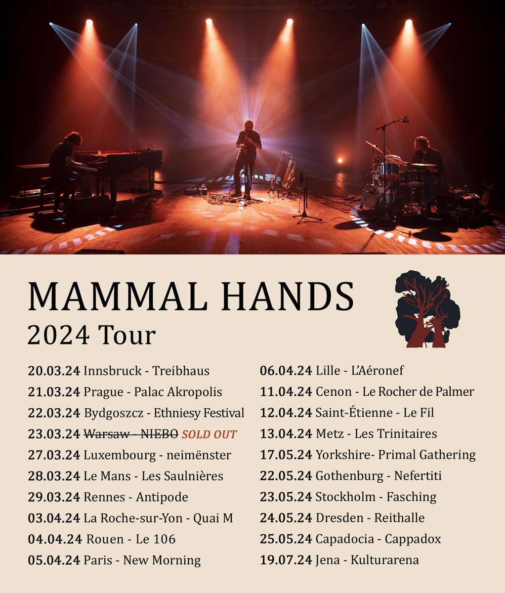 Less than a week to go until our tour begins! Really looking forward to getting out there and playing for you all, hopefully see you out there on the road! Tickets available at mammalhands.com