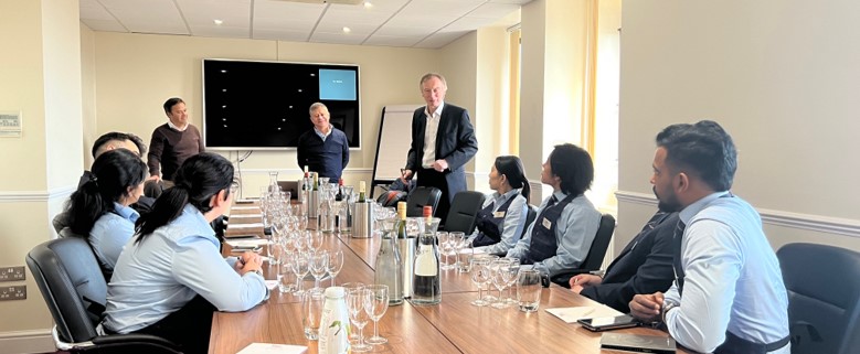 Time for some less than arduous F&B Team training here at the Club, as we welcome Richard Nunn of @louislatouruk and Jamie Merino of @viumanentwinery to take us through the beautiful Viu Manent ranges on sale here in the restaurant. Cheers!