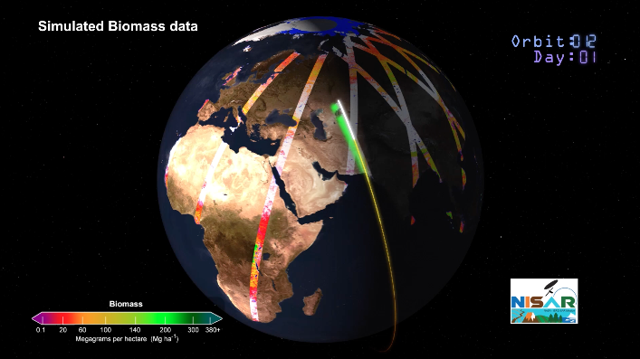 One way we use pi @NASA is to map the surfaces of unfamiliar (and familiar) worlds. For example, we can use pi to calculate how many orbits the NISAR spacecraft will need to map Earth. Explore more ways we use pi at NASA here! go.nasa.gov/2pd5udA #PiDay