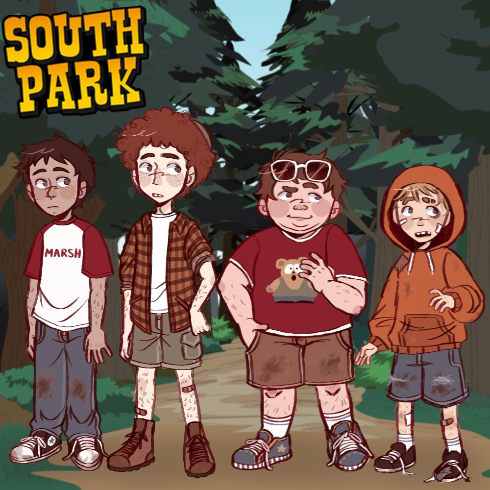 SouthPark main four / Stan’s gang but they’re on summer break !! 🚸🏞️

#SouthPark #southparkfanart #southparkart #StanMarsh #KyleBroflovski #EricCartman #KennyMcCormick #ButtersStotch #MarjorineStotch #spstan #spkyle #spcartman #spkenny #spbutters #spmarjorine #sptwt