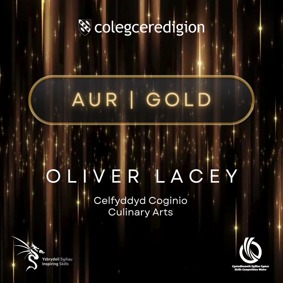 Llongyfarchiadau i Oliver Lacey am ennill medal aur yn y gystadleuaeth Celfyddydau Coginiol #SCW24! Rydyn ni mor falch!👏 Congratulations to Oliver Lacey for winning a gold medal in the Culinary Arts #SCW24 competition! We’re so proud!👏