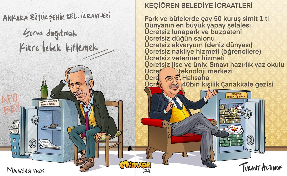 Turgut Altınok sıfır borçla devrettiği Keçiören belediyesi icraatleriyle göz doldururken, Çorbacı Mansur’un Ankara Büyük Şehir Belediyesi borç içinde yüzüyor. #AltınokSözü