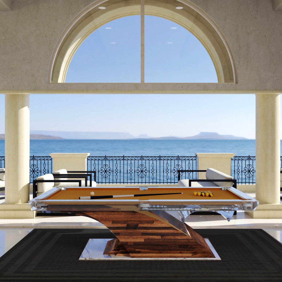 Escape to paradise with our Poseidon Pool Table.

Our pool tables feature superior tournament grade Simonis cloth, leather drop pockets, Artemis K66 profile cushions, and 3 piece Brazilian slates.

#pooltable #custom #interiordesign #luxuryinteriors