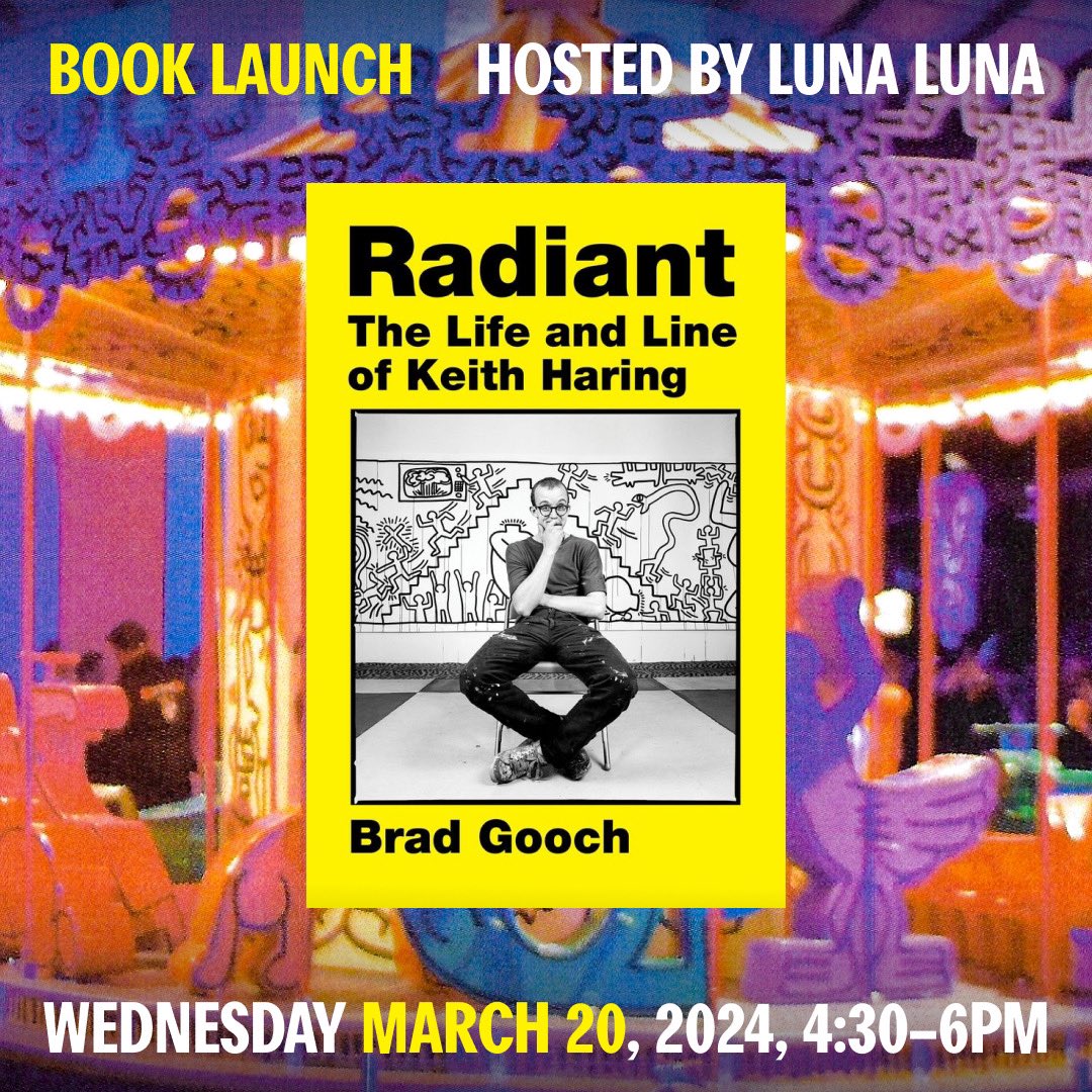 Join us at Luna Luna on March 20th for the launch of Radiant: The Life and Line of Keith Haring with author Brad Gooch from 4:30pm - 6pm.   Get your tickets here: universe.com/events/book-la…   #BradGooch #HarperCollins #KeithHaring #LunaLuna #ForgottenFantasy