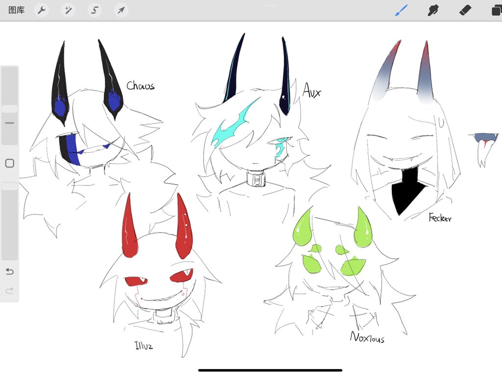 Demon 's mark and horns

#stickman #火柴人 #オリ棒 #oc