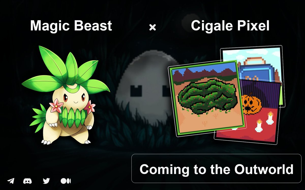 Magic Beast (@magicbeastio) on Twitter photo 🔔Congratulations to <a href="/CigalePixel/">Cigale Pixel</a>
for CigalePixel being listed on Outworld
🔗Detailed Guide on Staking CigalePixel - magicbeast.medium.com/cigalepixeld-x…
🔗Giveaway Link- bblk.io/t8Yj
👾Players can stake NFTs and Start Farming $SPIRIT resources !
#Giveaway #Airdrop #WAXP 🔔Congratulations to <a href="/CigalePixel/">Cigale Pixel</a>
for CigalePixel being listed on Outworld
🔗Detailed Guide on Staking CigalePixel - magicbeast.medium.com/cigalepixeld-x…
🔗Giveaway Link- bblk.io/t8Yj
👾Players can stake NFTs and Start Farming $SPIRIT resources !
#Giveaway #Airdrop #WAXP