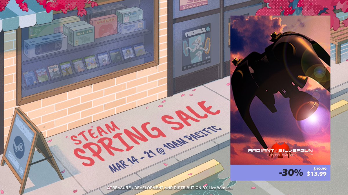 Radiant Silvergun will be participating in Steam Spring Sale 2024! Don't miss this opportunity to purchase legendary games at 30% off! ▼Click here to purchase store.steampowered.com/app/2450820/Ra…