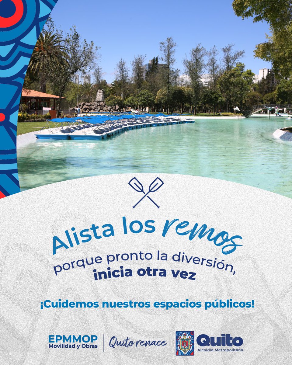 ObrasQuito's tweet photo. 🎉#ParquesMetropolitanos | ¡Buenas noticias! 🎉
Desde el 25 de febrero trabajamos para que la laguna de #ElQuinde se vea fenomenal y así te sumerjas en la diversión otra vez.
🚣♀️Esta renovación beneficia a más de 50 mil usuarios mensuales que vistan este lugar.
#QuitoRenace https://t.co/t1HrGXwYIN