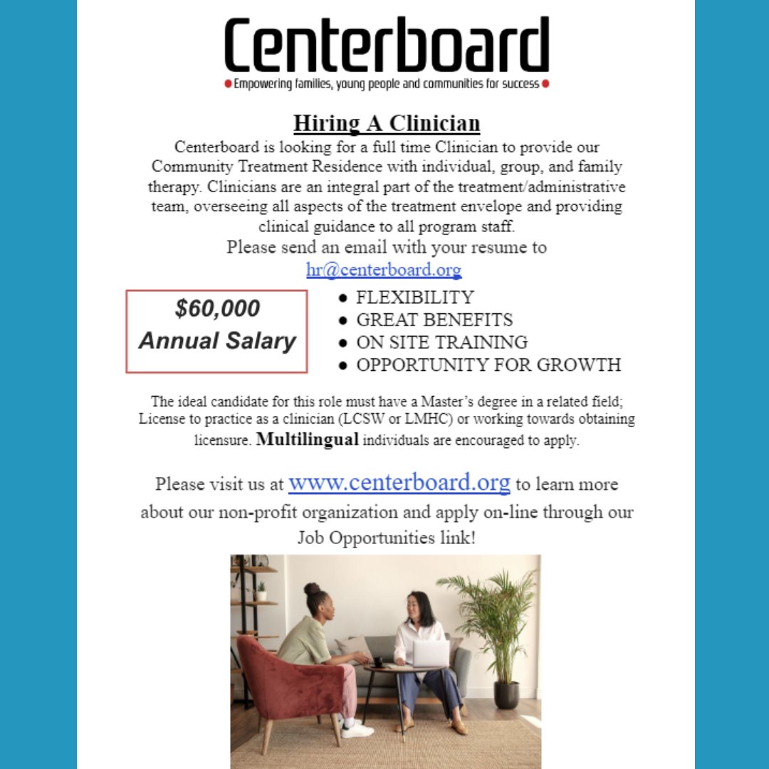 TheCenterboard's tweet photo. We're hiring📢

Learn more about our open positions at https://t.co/cY7cpyV4Ao or send us an e-mail with a resume to hr@centerboard.org📷

#hiring #jobs #workwithus #lynn #openjob #massachusetts #hire #centerboard #community #families #nonprofit https://t.co/Zj8Mqy4Zmc