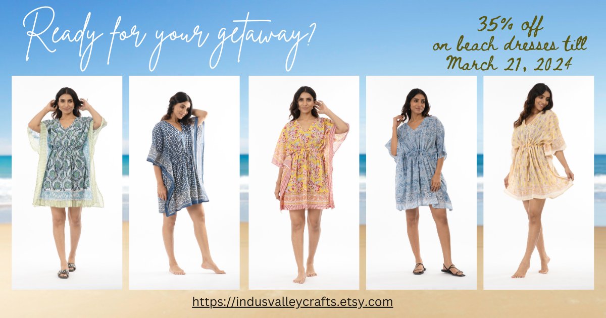 IndValleyCrafts's tweet photo. Warm weather is round the corner!
Are you ready for your next adventure?
Check out our collection of 20+ block printed cotton voile kaftans and sarongs!
With an early season discount of 35%, what's not to like?
Shop:
https://t.co/DxcCLt1R9m
#blockprint #beachlife #londonfashion https://t.co/R8RS45XFX9