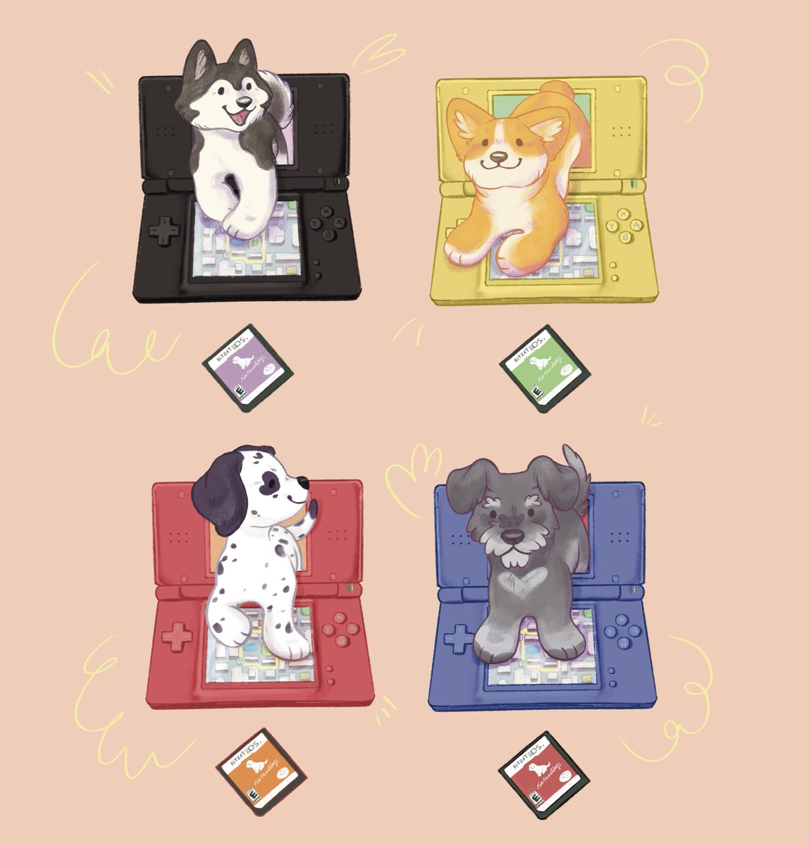 Kitzat_'s tweet photo. Can I offer you some Nintendogs in these trying times? https://t.co/2vcKLs67iT