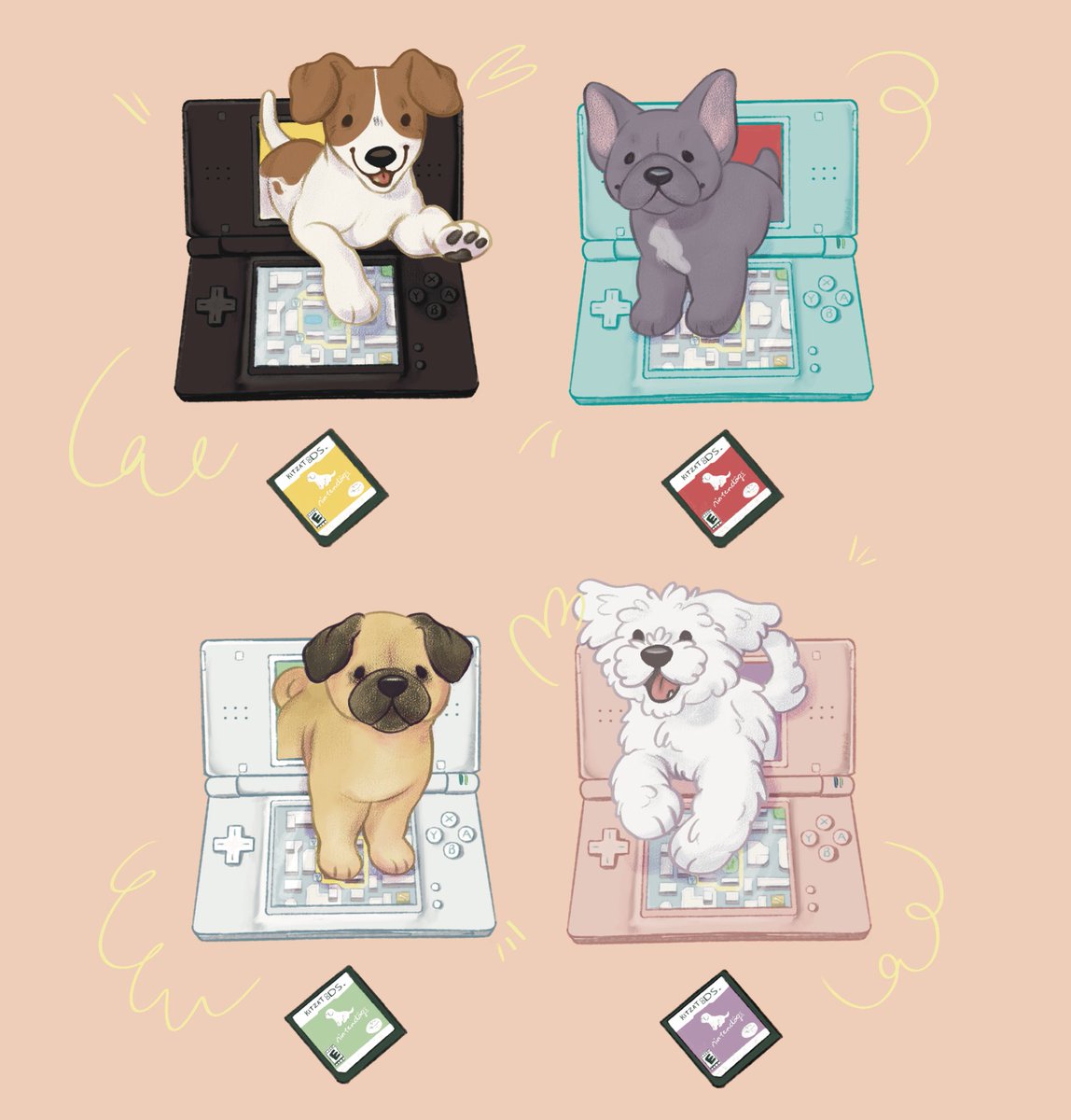 Kitzat_'s tweet photo. Can I offer you some Nintendogs in these trying times? https://t.co/2vcKLs67iT
