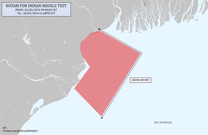 India Issues Another NOTAM for No-Fly Zone in Bay of Bengal, Missile Test Speculation Mounts