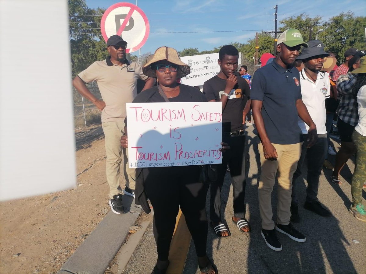 Tourism_gov_za's tweet photo. Today's #walkfortourism activation precedes a workshop that will be held in Makhodo tomorrow by the Department, #LEDET, #sapsLimpopo to share information on their empowerment programmes and initiatives to grow local economies and minimise incidents of crime in tourism communities https://t.co/qHMifihRzF