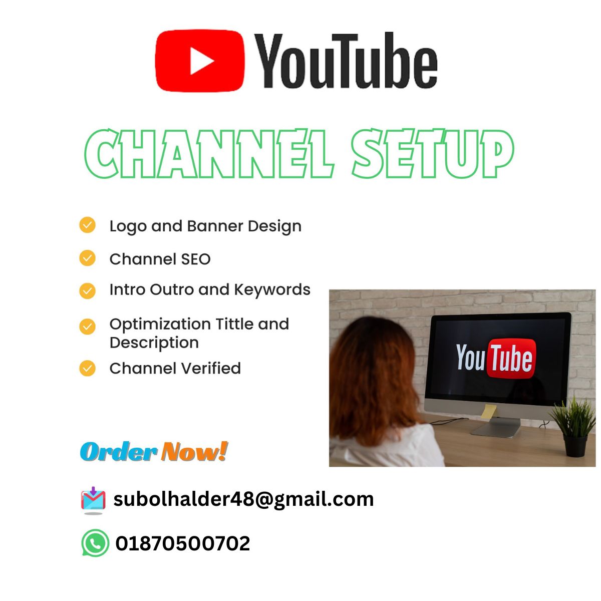 subolhalder14's tweet photo. Are you looking for a professional to create and setup, YouTube channel with logo, banner, intro and outer?  You have 100% come to the right person.
#YouTube #youtubechannel #youtubeseo #subolhalder #YouTuber #videoseo #channeloptimization #youtubecreate https://t.co/FXxN6Xi8dr