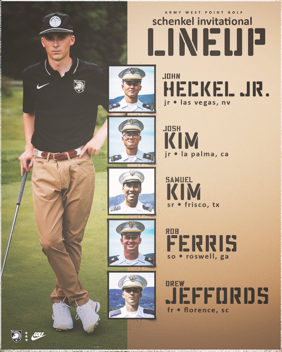 Our lineup heading into the weekend at the Shenkel Invitational in GA! Round 1 tees off on Friday morning. #GoArmy