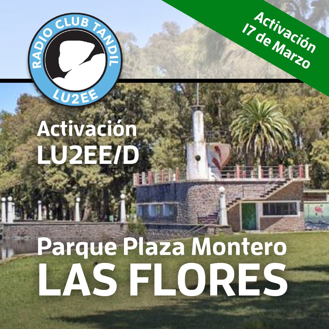 ✔ Este domingo 17 de marzo de 10 a 17 estaremos activando el PARQUE PLAZA MONTERO, en #LasFlores.

📜 El contacto será válido para el "Diploma Plazas y Parques" del <a href="/LU4DQ/">Radio Club Quilmes LU4DQ, LQ4D</a>.
Con referencia: DPP-030

Más info en lu2ee.org.ar/?p=1016

 #radioclubtandil #Activación