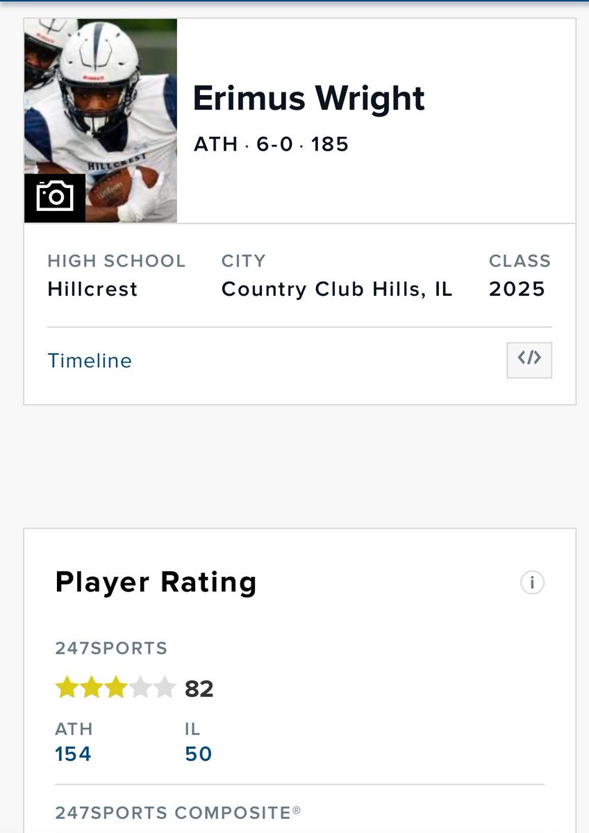 Blessed to be Ranked as a 3⭐️ prospect🙏🏾 thank you @AllenTrieu @247Sports