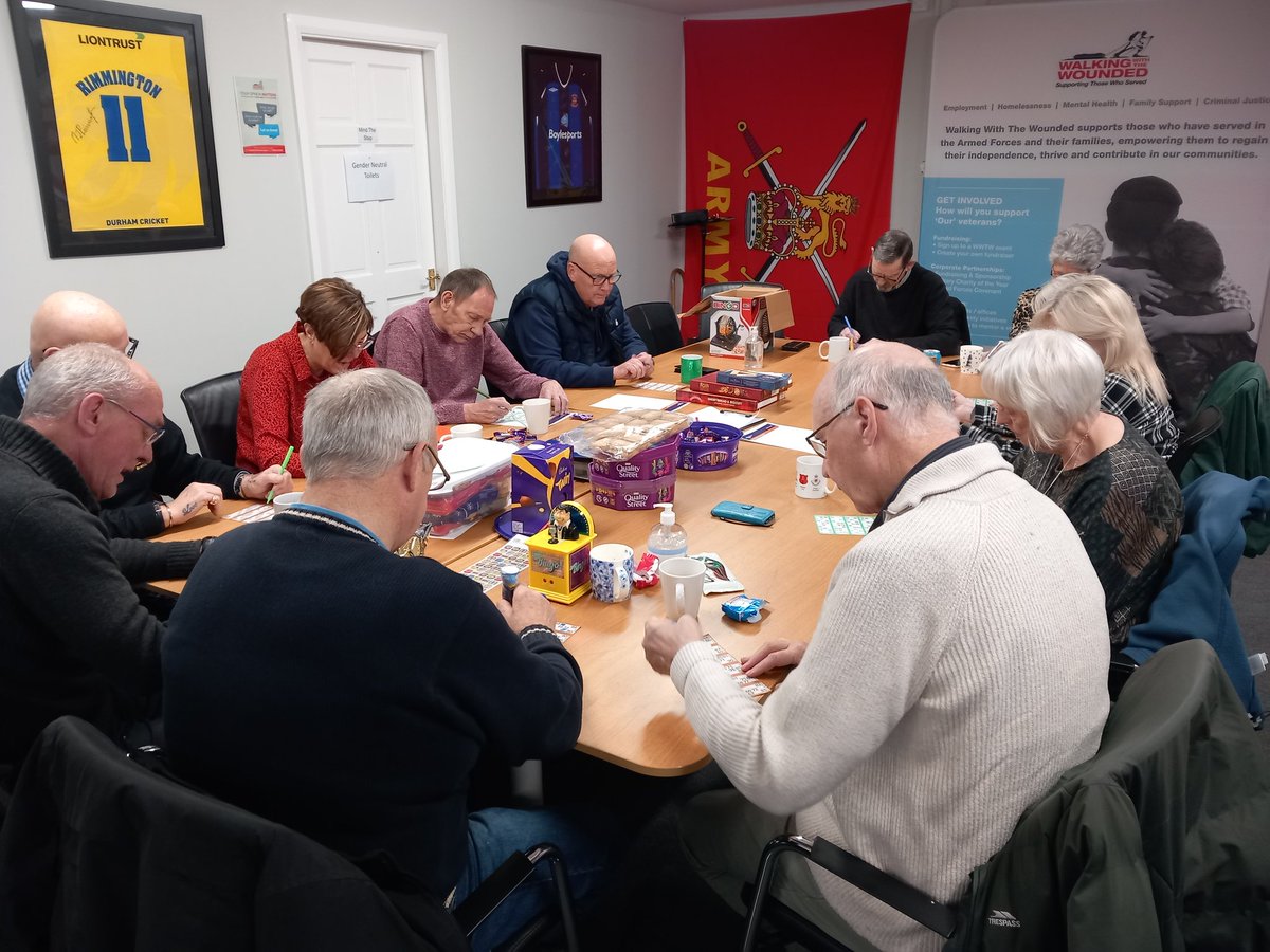 Another wild morning at the Op Veteran 'Pull up a Sandbag' drop in. The 'Diabetes Bingo' with all chocolate prizes 🙄 is going well with a few discussions around the standards of the bingo callers 😬 thank you as always to <a href="/WWTWNorthEast/">Walking With The Wounded - North East</a>  for the hospitality and support 🙏🤗