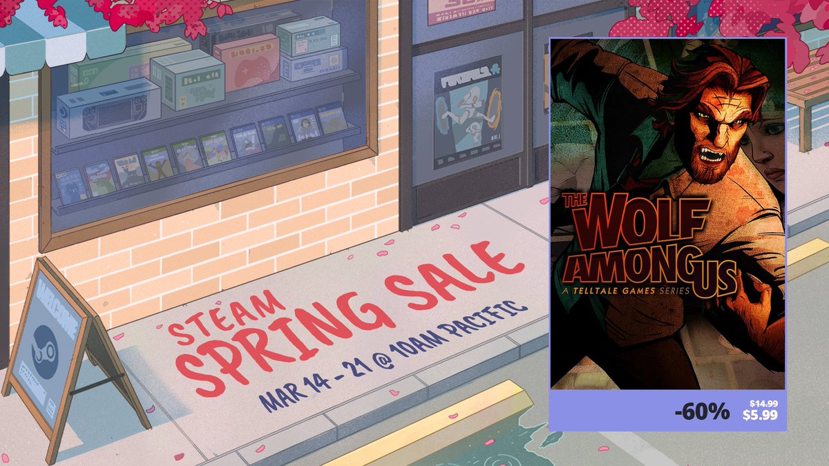 The @Steam Spring Sale starts today! Until March 21st, save up to 70% on classic #Telltale games like Batman, The Wolf Among Us, Puzzle Agent and more! PLUS save 25% on our latest game: #TheExpanse: A Telltale Series! store.steampowered.com/search/?publis…