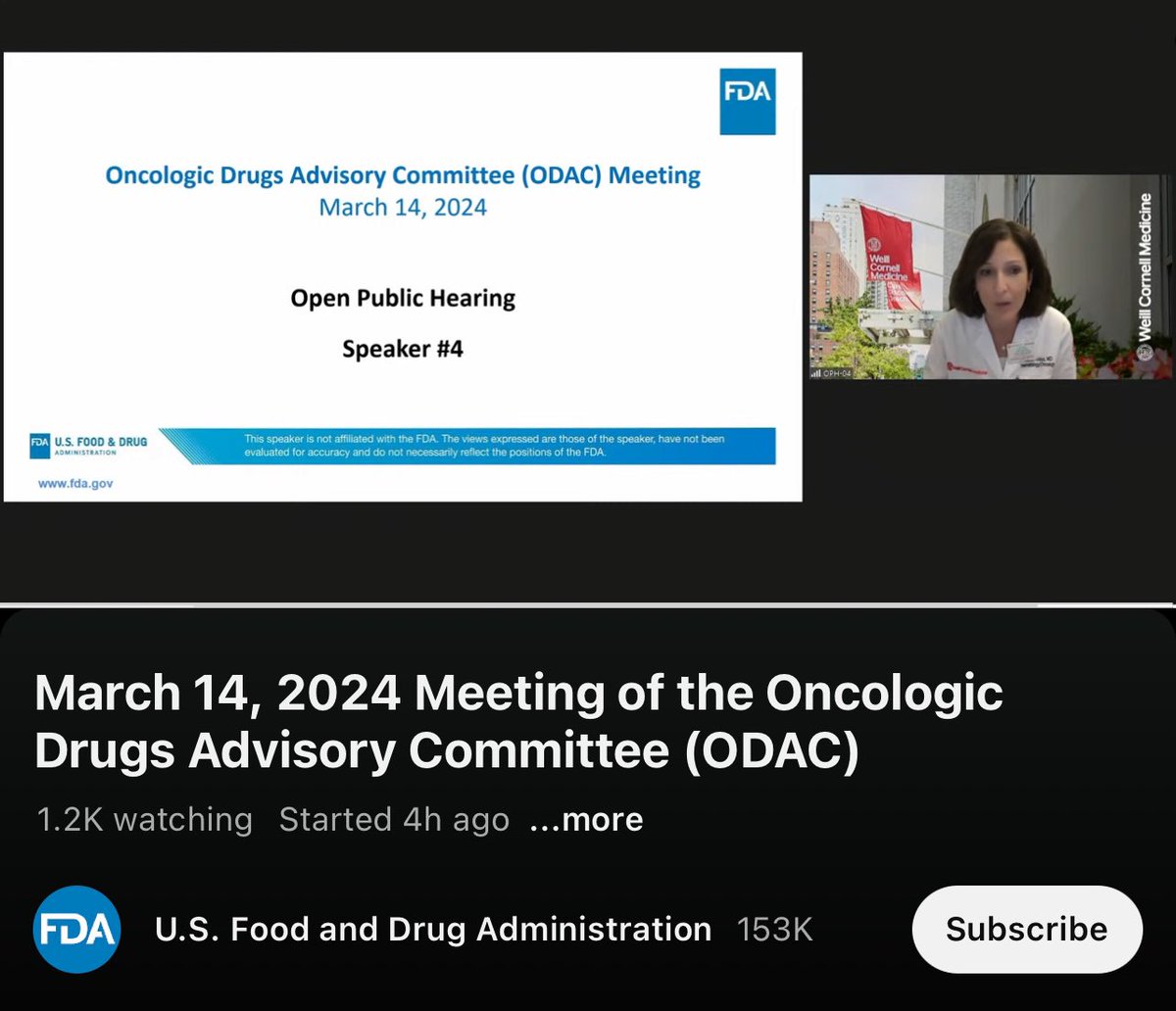RonReblando's tweet photo. $GERN #FDA #AdCom Speaker #4. Cornell professor, researcher, and clinician eloquently made the solid case for #imetelstat — tying together data with actual patient experience. https://t.co/NV35GxgHX1