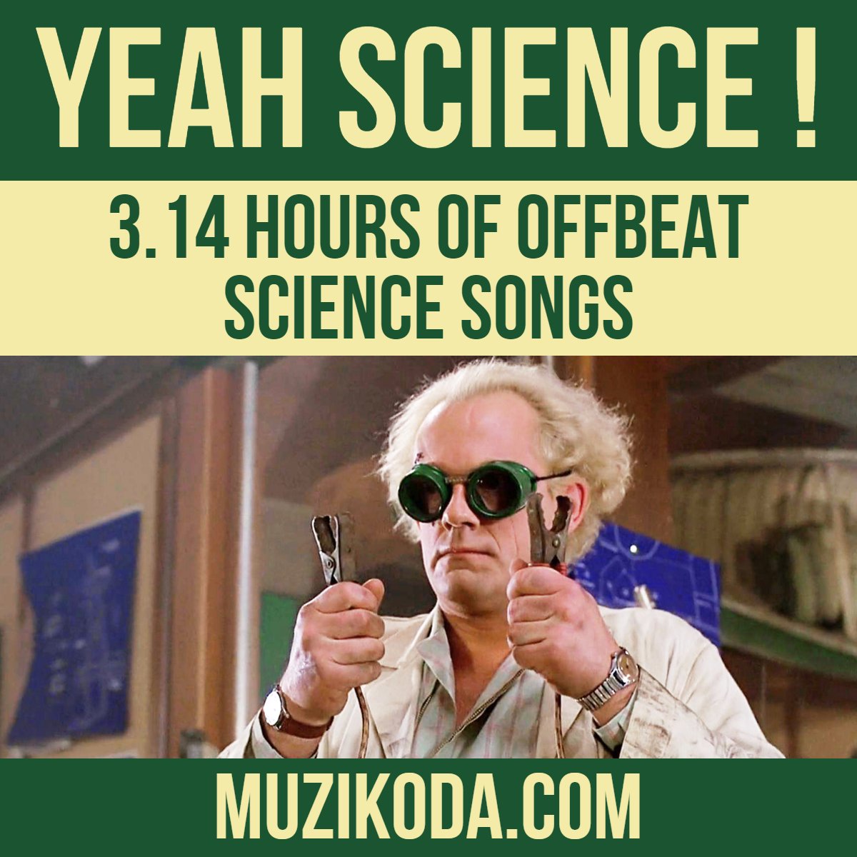 Muzikoda's tweet image. Today is March 14: Happy Pi Day ! 🍰π

🧪 Celebrate by listening to 3h14 of weird science themed songs on our playlist YEAH SCIENCE!

muzikoda.com/playlist/scien…

Discover 54 songs about physics, paleontology, space &amp;amp; mad scientists with Marie Curie, Carl Sagan &amp;amp; Leonard Nimoy !