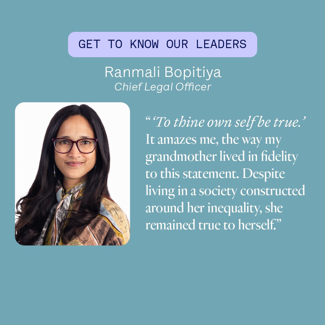 This Women’s History Month, Executive Vice President and Chief Legal Officer, Ranmali Bopitiya, considers the impact of the generations that came before us. She reflects on her grandmother’s optimism, confidence, and determination, which inspire Ranmali to this day. Read