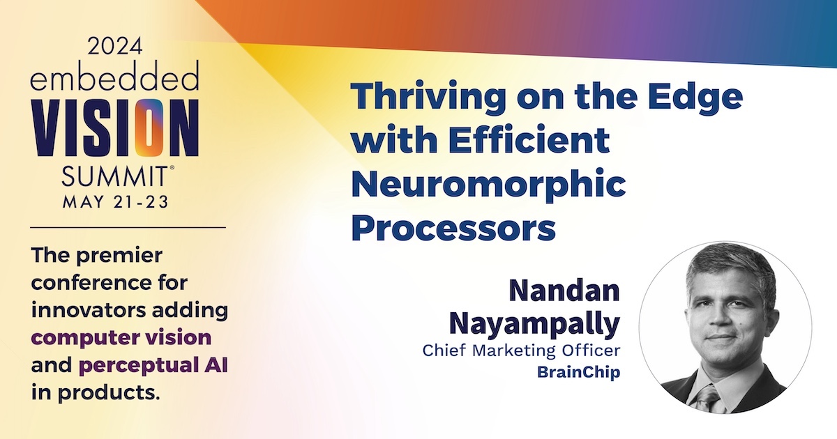 Learn strategies for reducing model size and computation without compromising accuracy for more advanced multimodal applications that use large language and vision models with efficient neuromorphic processors with Nandan Nayampally of @BrainChip_inc. embeddedvisionsummit.com/2024/session/t…