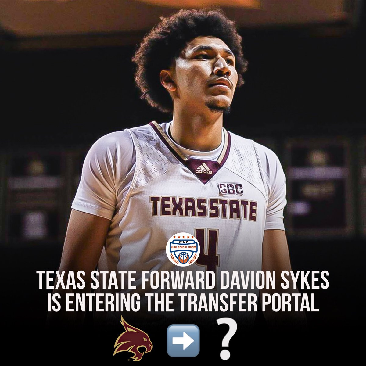 Sam Kayser (@247hshoops) on Twitter photo NEWS: Texas State forward Davion Sykes is entering the transfer portal, a source tells me.
Sykes is a former 4x State Champion in Texas playing his high school ball at <a href="/DuncanvilleBB/">Duncanville High School Boys Basketball 🏀</a>. He’s played the last two seasons at Texas State.
He averaged 11.2PPG, 6.9RPG, 1.2APG and NEWS: Texas State forward Davion Sykes is entering the transfer portal, a source tells me.
Sykes is a former 4x State Champion in Texas playing his high school ball at <a href="/DuncanvilleBB/">Duncanville High School Boys Basketball 🏀</a>. He’s played the last two seasons at Texas State.
He averaged 11.2PPG, 6.9RPG, 1.2APG and