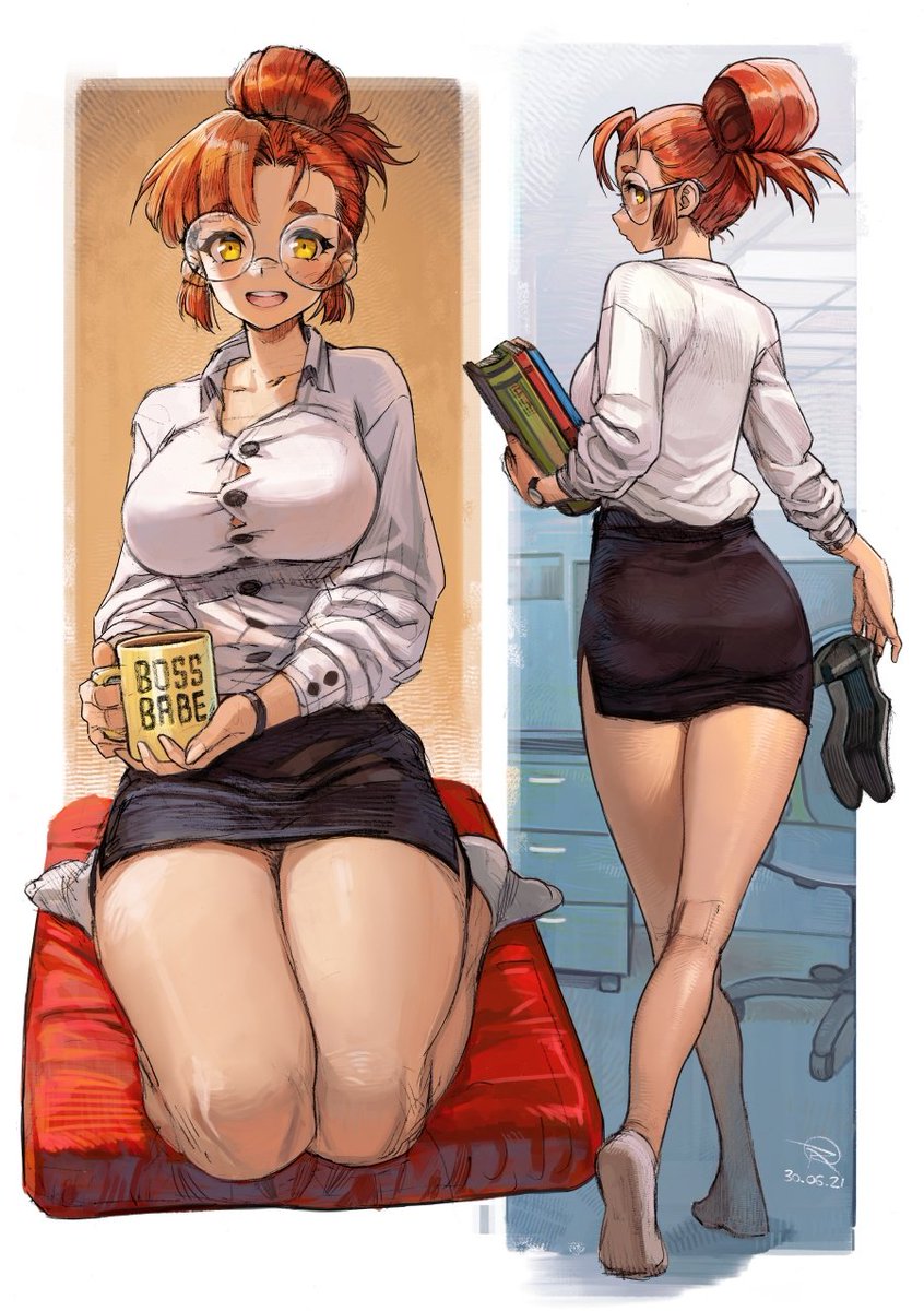 Boss Babe Cecilia! 👠📚☕️ #baconproject #OC #animegirl