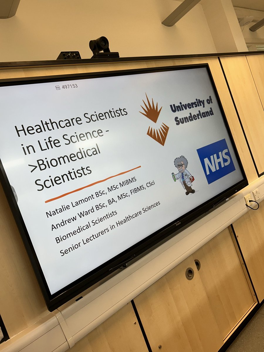 SununiBio's tweet photo. A trip out by Senior Lecturers Natalie and Andrew during Healthcare Science Week @BedeSixthForm in Billingham, explaining the job of a Biomedical Scientist and the courses on offer at the University of Sunderland. #HealthcareScienceWeek2024 #IBMScareers #bedesixthform https://t.co/ZHLvgnStvx