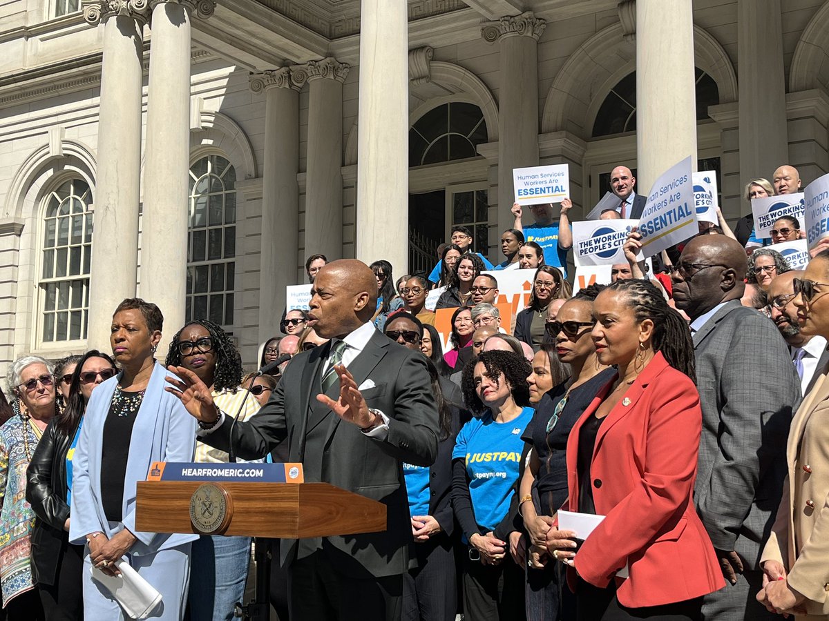 BIG NEWS: @NYCMayor just announced that City-contracted human services workers will receive an over 9% wage increase over the next 3 years. This investment is a major win for #JustPay, and the result of thousands of calls, emails and actions from human services workers!