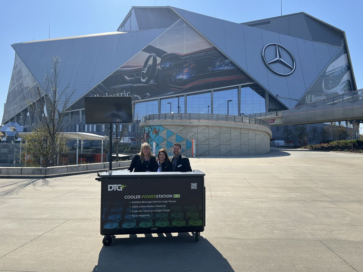 We are so excited to be collaborating with @mercedesbenzstadium and cannot wait to have our Cooler PowerStations in the stadium 🏟️ Special thank you to @meaghandenino for being so wonderful to work with! Looking forward to our future together! #dtgpower #dtgmobileworkstations