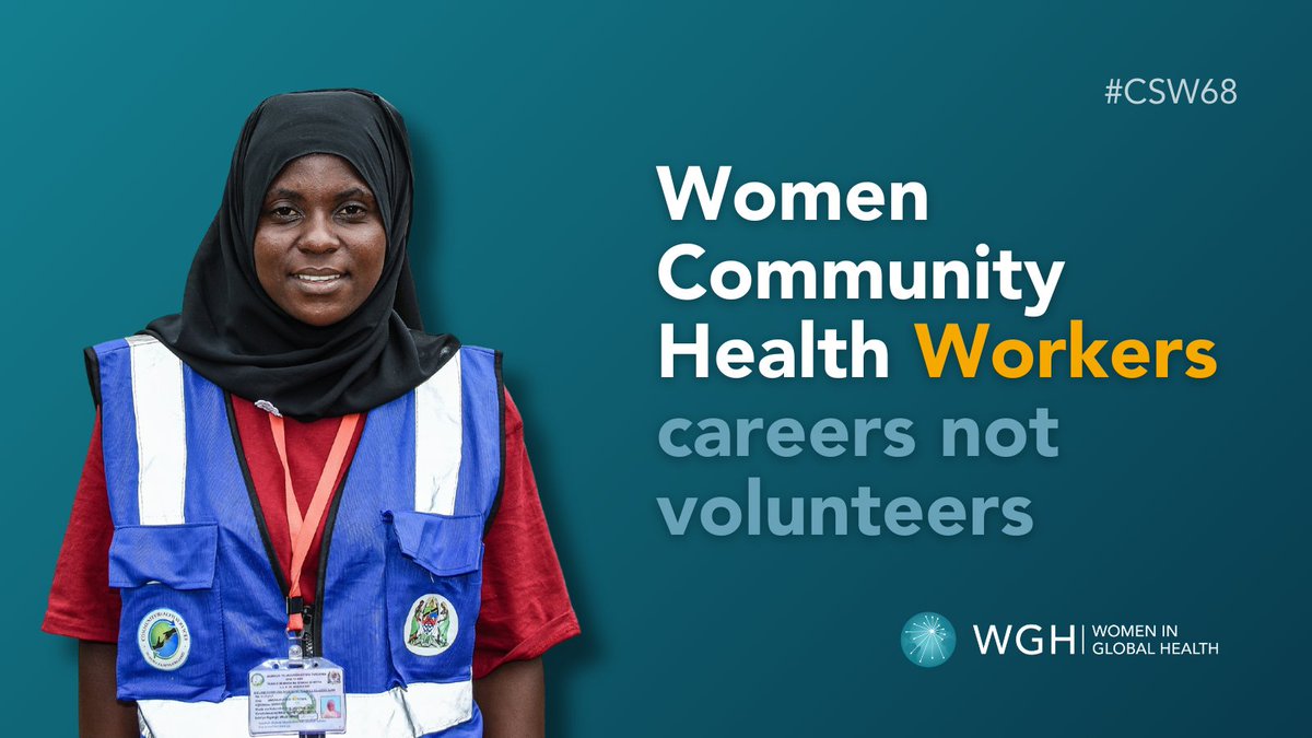 Enable female #CHWs to enter formal healthcare jobs! 🏥

They're essential workers in their societies, join us at #CSW68 to call on governments to invest in education and training to create career paths for women &amp; girls in healthcare 👉  womeningh.org/csw68/