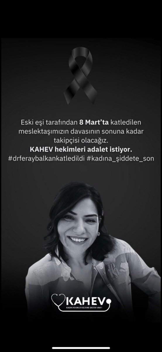 Bir evlat
Bir anne
Bir kardeş
Bir doktor
Ve belki de en önemlisi 2 çocuk annesi bir kadın KATLEDİLİDİ #drferaybalkankatledildi

KADIN CİNAYETLERİNE DUR 🛑 denilmeli