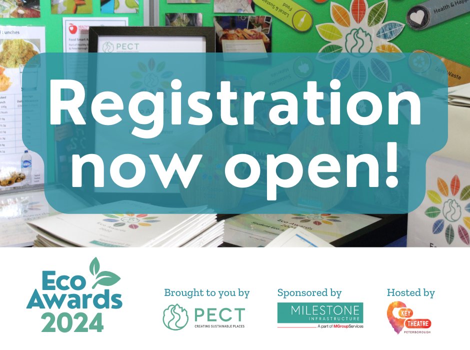 The Eco Awards are back and bigger than ever in 2024!

Our annual Eco Awards are an opportunity for schools to come together and celebrate sustainability.

📍 Key Theatre, Peterborough 
🗓️ Thursday 23th May

Register your school tickets here ➡️ pect.org.uk/projects/eco-a…