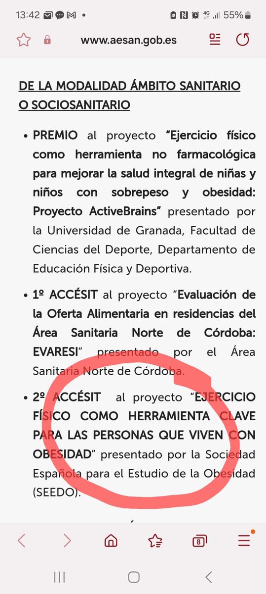 Cesarbustosm's tweet image. Me alegra muchísimo compartir que @SociedadSeedo recibe el reconocimiento de la estrategia #NAOS con las formaciones a pacientes con obesidad y profesionales sanitarios, sobre ejercicio y actividad física, en hospitales. Esto es un premio para todo Seedo.
@PineloManu @ma_rojo