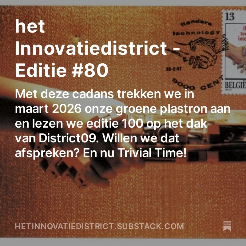 Nog beetje ruimte op je harde schijf na een dagje inspiratie op #binnenkoppers?
Check dan deze nieuwsbrief <a href="/District09Gent/">District09</a> boordevol tips omtrent technologie en innovatie: hetinnovatiedistrict.substack.com/p/het-innovati…