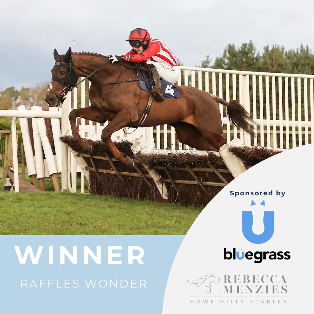 🏆WINNER🏆 Raffles Wonder wins @hexhamraces . A brilliant ride by @AaronAndo91 . Congratulations to owners Chris Roe and Andrew March. Another winner fed on @bluegrasshorsefeed #poweredbybluegrass #winner #racehorse #fedonbluegrass #horseracing #racehorsetrainer #rebeccamenzies
