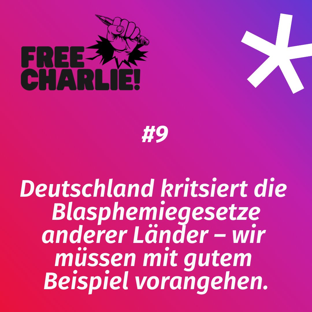 Wir haben „zehn Argumente für die ersatzlose Streichung des § 166 StGB” an den Bundestag geschickt. #freecharlie 💪 @gbs_org @ifw_recht @SHSPD_Berlin. Wir posten jeden Tag ein neues # – bitte: ➡️ teilen ➡️ begründet widersprechen ➡️ unterschreiben: epetitionen.bundestag.de/content/petiti…