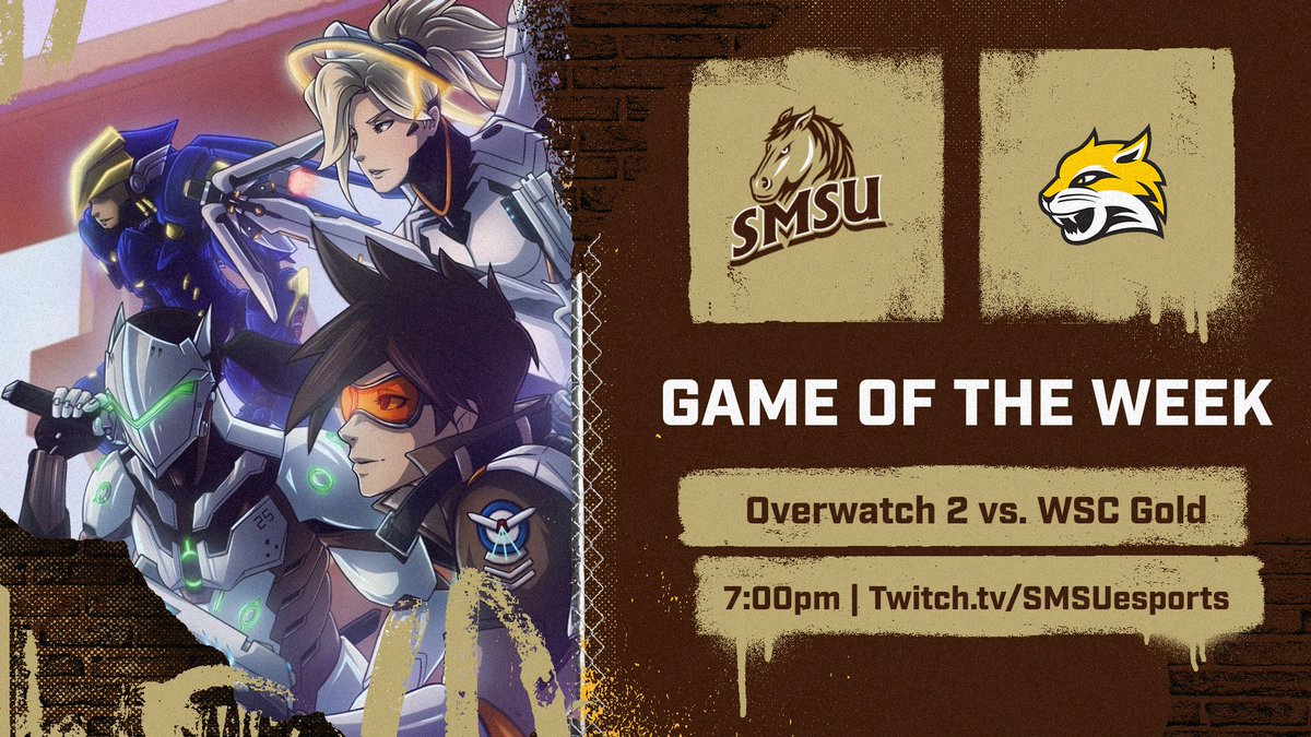 Come join us tonight for SMSU's Overwatch 2 Game of the Week at 7:00pm tonight! twitch.tv/smsuesports