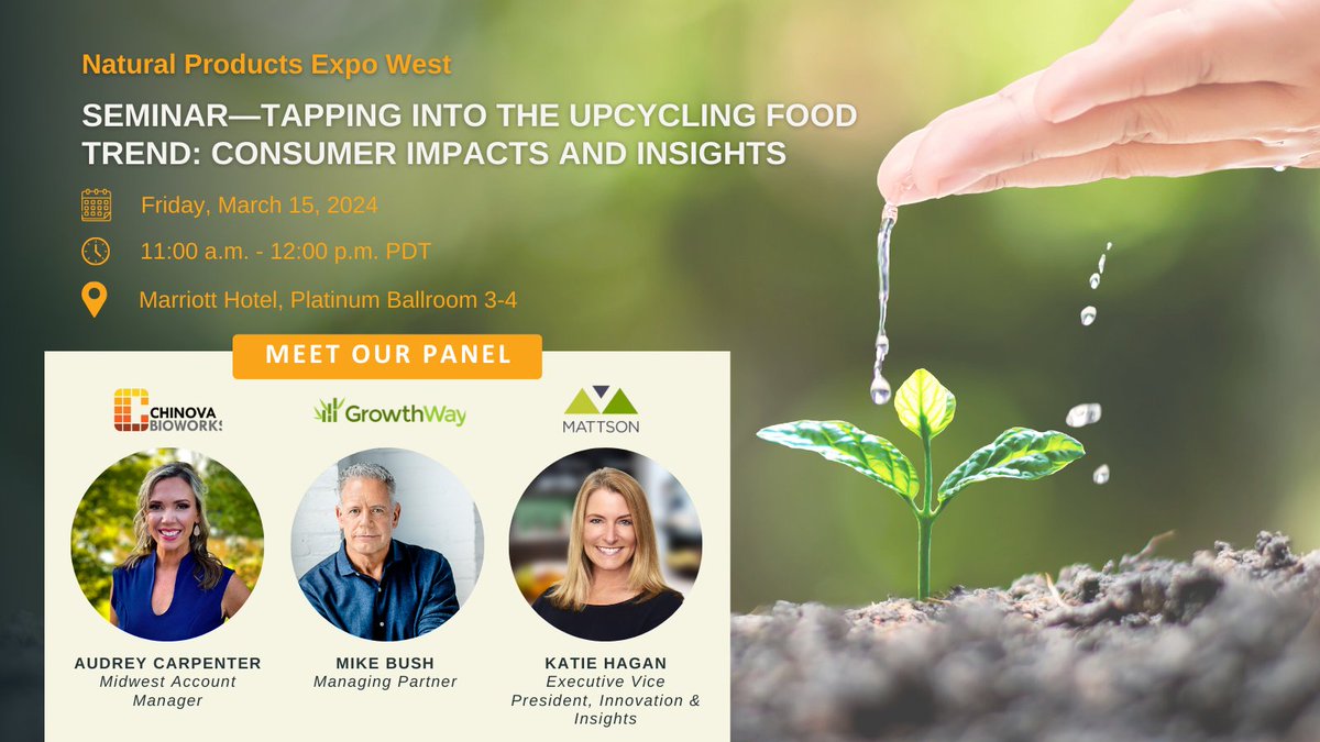 Mark your calendars! One day left until the Tapping into the Upcycling Food Trend: Consumer Impacts and Insights @NatProdExpo West seminar. See how consumers and manufacturers are reshaping the future of food! hubs.li/Q02pfxy_0 #ExpoWest #Sustainability #Upcycling #Chiber