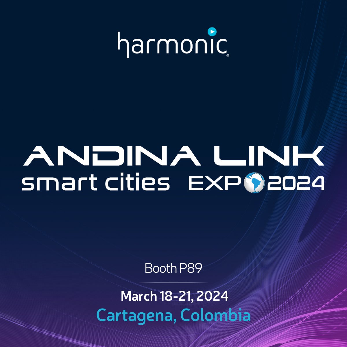 Andina Link Smart Cities Expo 2024 is coming! Visit Harmonic in stand P89 to discover our solutions, including our award-winning #VOS360 Media and #VOS360 Ad video streaming solutions, and #cOS virtualized broadband platform. Book your meeting: info.harmonicinc.com/andina-link-ca…