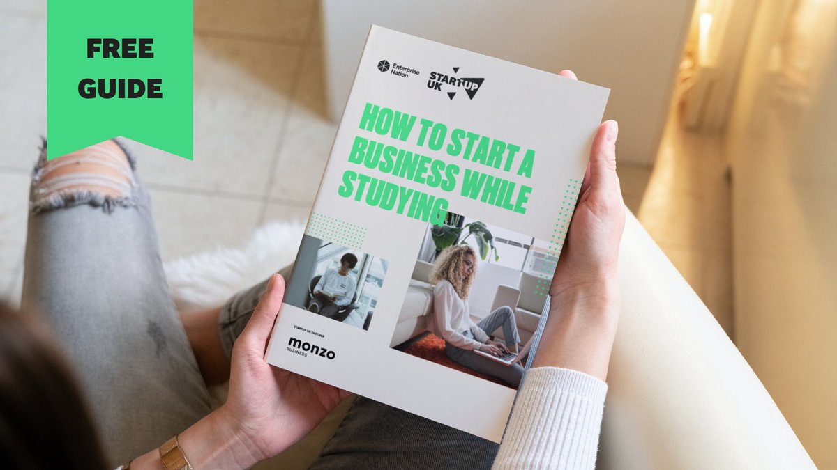 Discover how to start a business while studying 📚 Download a free #StartUpUK guide to learn all there is to know about launching and running a business while studying. Get your guide now ➡️ ow.ly/faJQ50QMzk5 In partnership with @Monzo