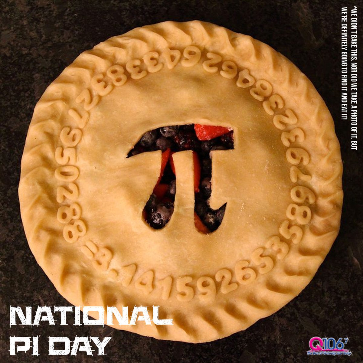 LafayetteQ1067's tweet photo. Happy 3.14 Day to all the Math Nerds out there! #PiDay #NerdsRule #MathHurts https://t.co/hhVuNVLE0V