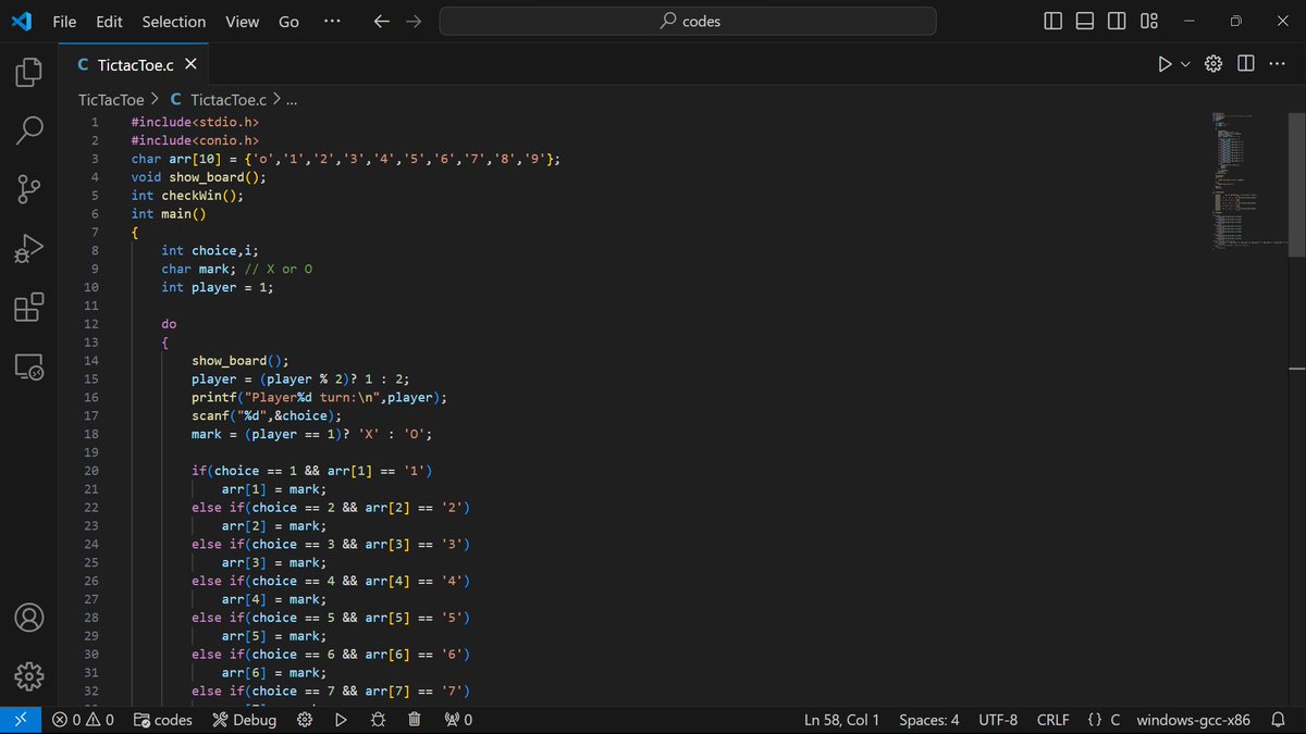 projjwal_m's tweet image. Just built a mini project using C programming.😃
Project Name: Tic Tac Toe game.
#C_programming #Project #programminghelp #programming